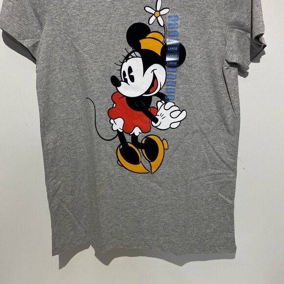 Disney Women's Gray Minnie Mouse Heather Graphic T-Shirt Size Large NWT - Picture 2 of 9